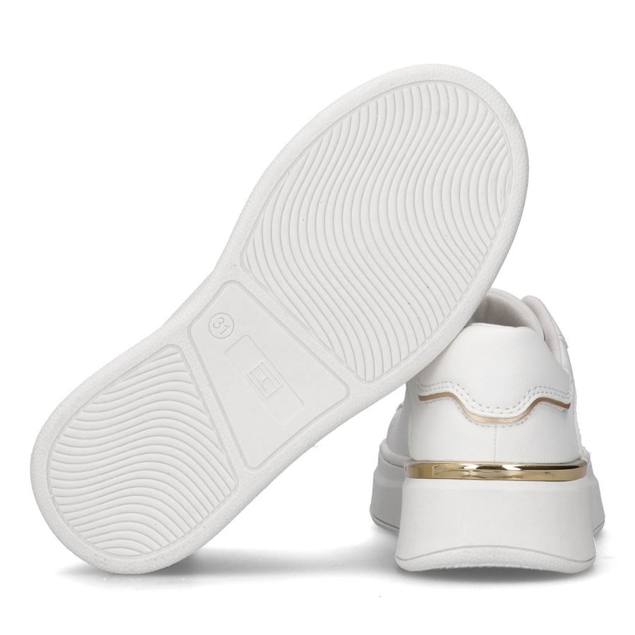 Sneakers platform con monogramma TH dorato da bambina Tommy Hilfiger | T3A9337491355100